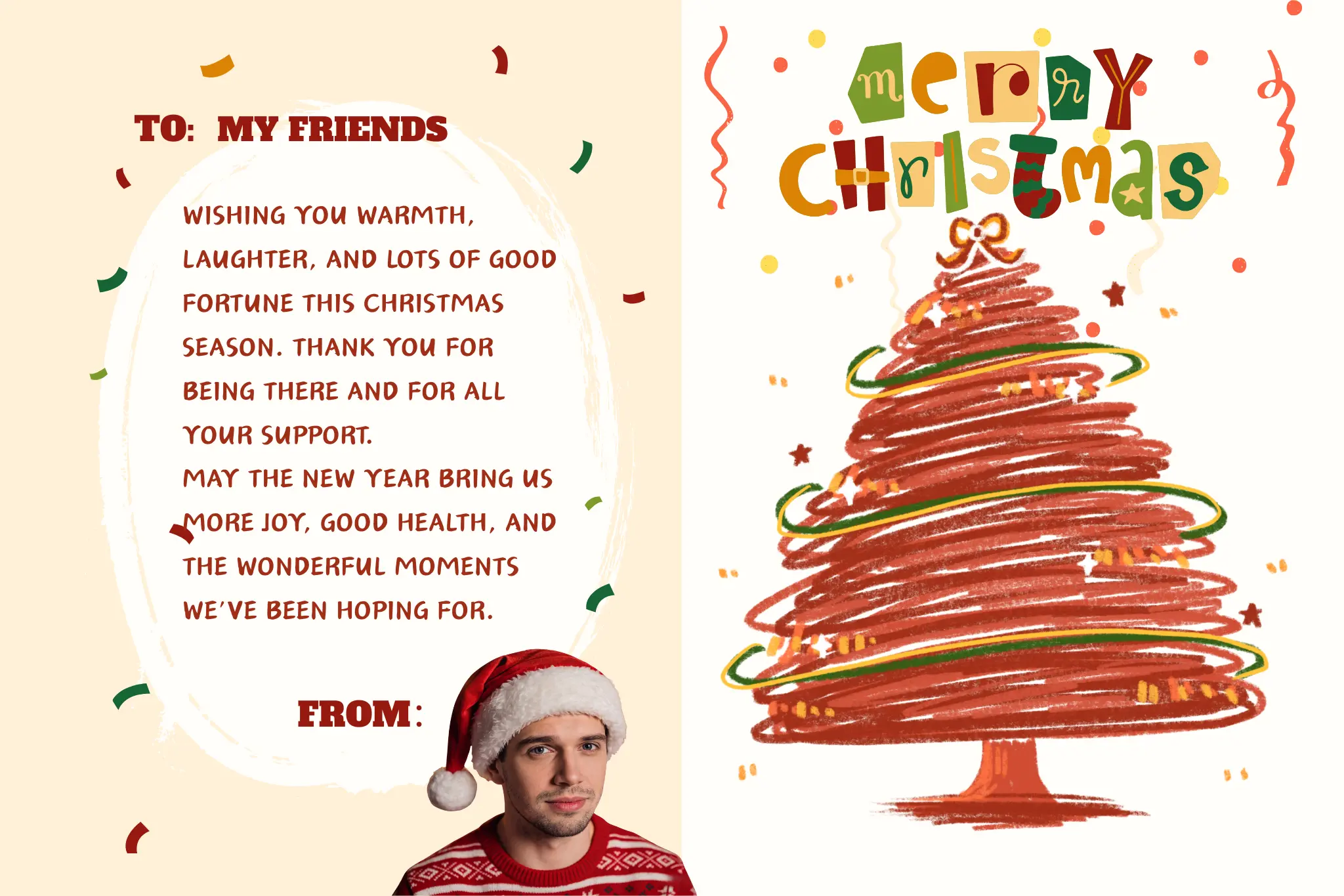 Design and download AI generated Christmas cards with festive layouts