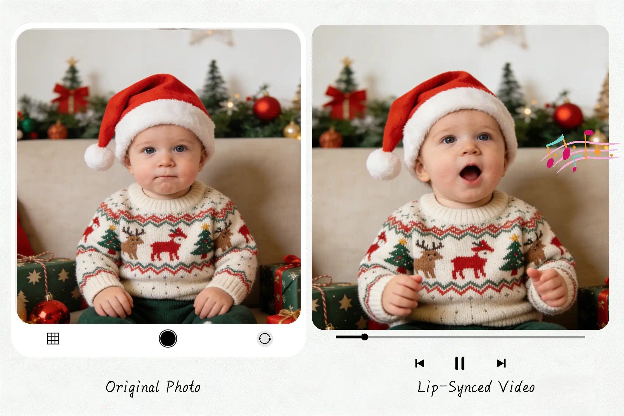Turn your Christmas photo into an animated video with AI lip sync