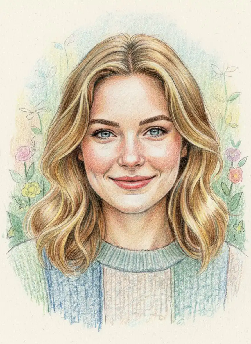 Line art style portrait example