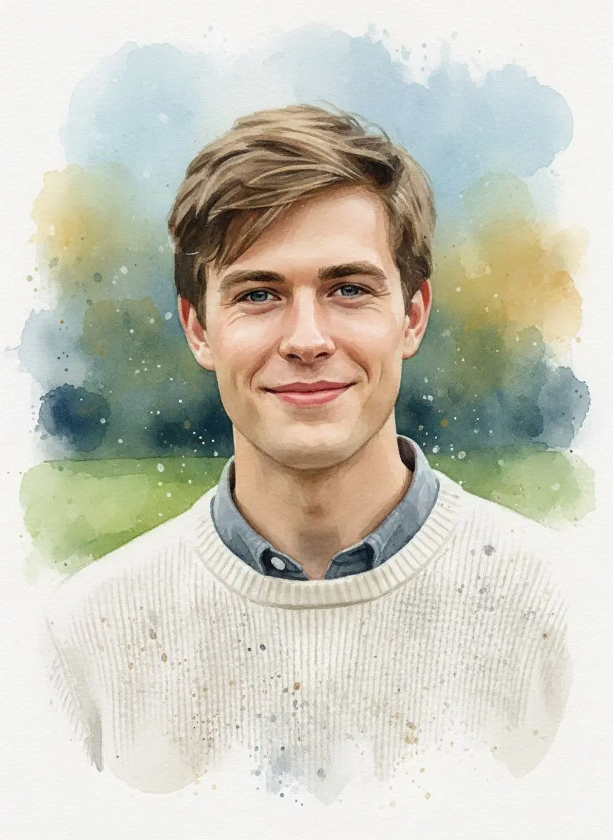 Watercolor style portrait example